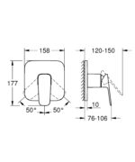 Grohe Cubeo Concealed Shower Mixer Trim Matte Black - Image 2