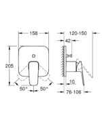 Grohe Cubeo Concealed Diverter Mixer Trim Chrome - Image 2