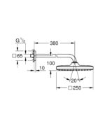 Grohe Tempesta Cube 250 Headshower Set Matte Black - Image 2