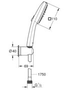 Grohe Vitalio Comfort 110 Handshower Set 2 Sprays Ws8 Matte Black - Image 2