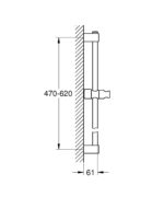Grohe Tempesta Shower Rail 600mm Matte Black - Image 2