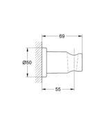 Grohe Rsh Shower Holder, Non Adjustable, Round Collar Phantom Black - Image 2