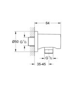 Grohe Rsh Wall Union 1/2", With Round Collar Phantom Black - Image 2