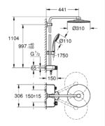 Grohe Euphoria Smartcontrol 310 Shower System Thm Phantom Black - Image 2