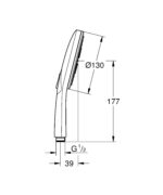 Grohe Rainshower SmartActive 130 Hand shower 3 sprays brushed warm sunset - Image 2
