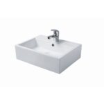 Vaal Midi Weaver Rectangular Wall Hung/Counter Top Basin 1 Taphole White