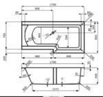 Cobra Elegancia 1700x850x450 Right Hand Built In Shower Bath White - Image 2