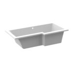 Cobra Elegancia 1700x850x450 Right Hand Built In Shower Bath White