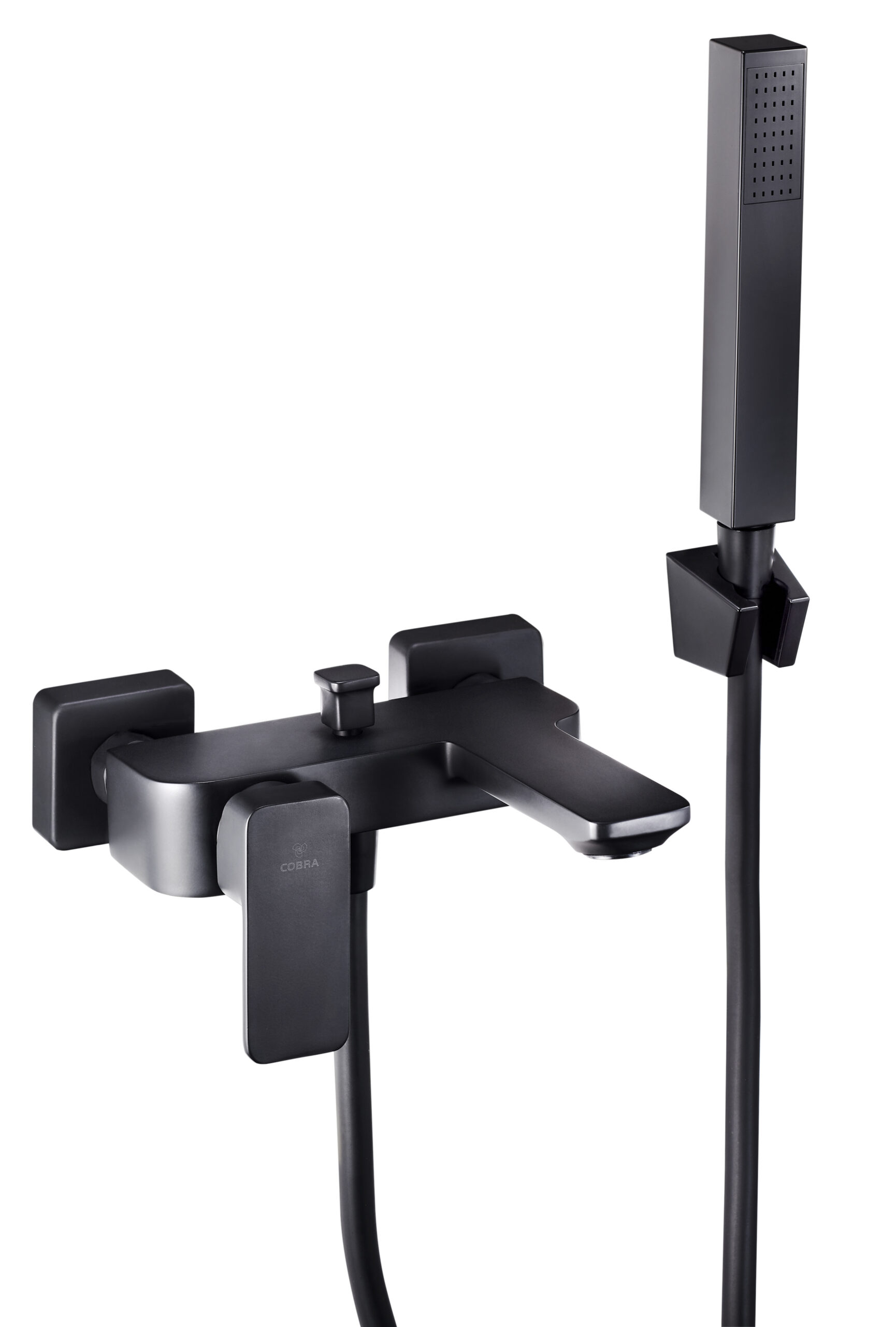 B_5932.jpg Cobra Arrive Bath Mixer Exposed Wall Type with Hose, Handshower & Holder Matte Black - Image 1