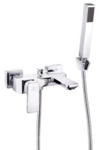 Cobra Arrive Bath Mixer Exposed Wall Type with Hose, Handshower & Holder Chrome