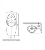 Cobra Snug Urinal Top Inlet Wall Hung Watersaving 1.9L Flush with Hanger Brackets White - Image 2