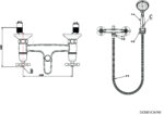 Cobra Roma Original Light Pattern Bath Mixer Wall Type & Handshower - Image 2