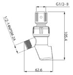 Cobra Handshower Conversion Mount G1/2F X G1/2M Chrome - Image 2