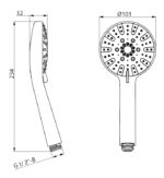 Cobra Den Handshower Round 3 Sprays 100mm White Faceplate - Image 2