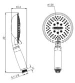 Cobra Snug Hand Shower Round 3 Sprays 173mm White Faceplate - Image 2