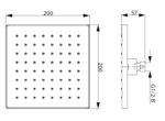 Cobra Arrive Shower Head 1 Spray Square Flow Rate Restricted to 10.0 l/min 200mm Chrome - Image 2