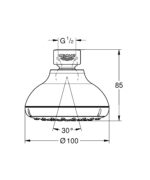 Grohe Tempesta 100 Head shower 1 spray chrome - Image 2