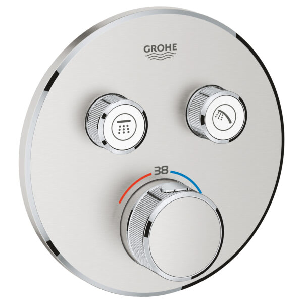 Grohe Grohtherm SmartControl Thermostat for concealed installation with 2 valves supersteel