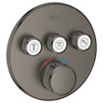 Grohe Grohtherm SmartControl Thermostat for concealed installation with 3 valves brushed hard graphite