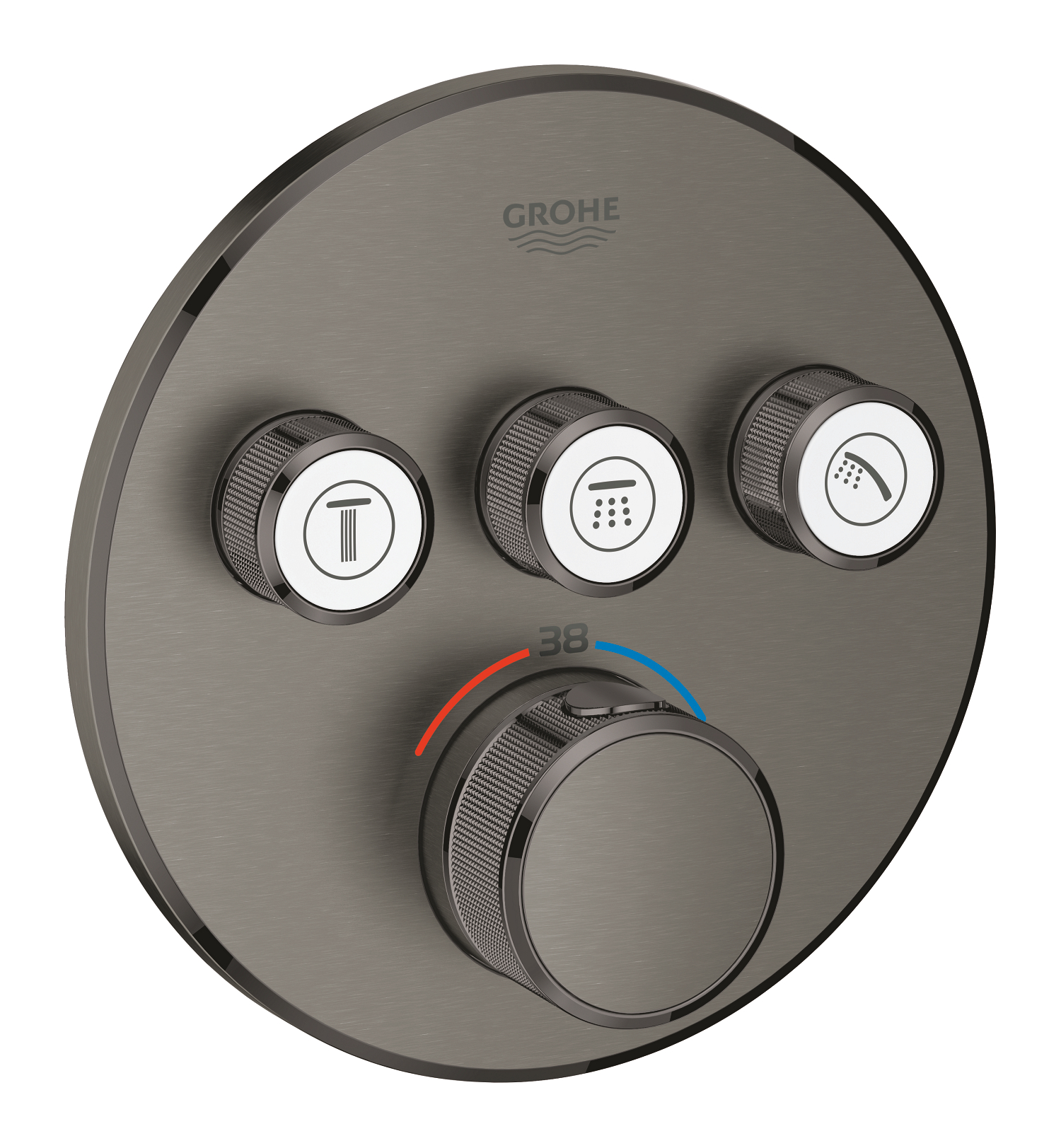 G-29121AL0.jpg Grohe Grohtherm SmartControl Thermostat for concealed installation with 3 valves brushed hard graphite - Image 1