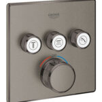 Grohe Grohtherm SmartControl Thermostat for concealed installation with 3 valves brushed hard graphite