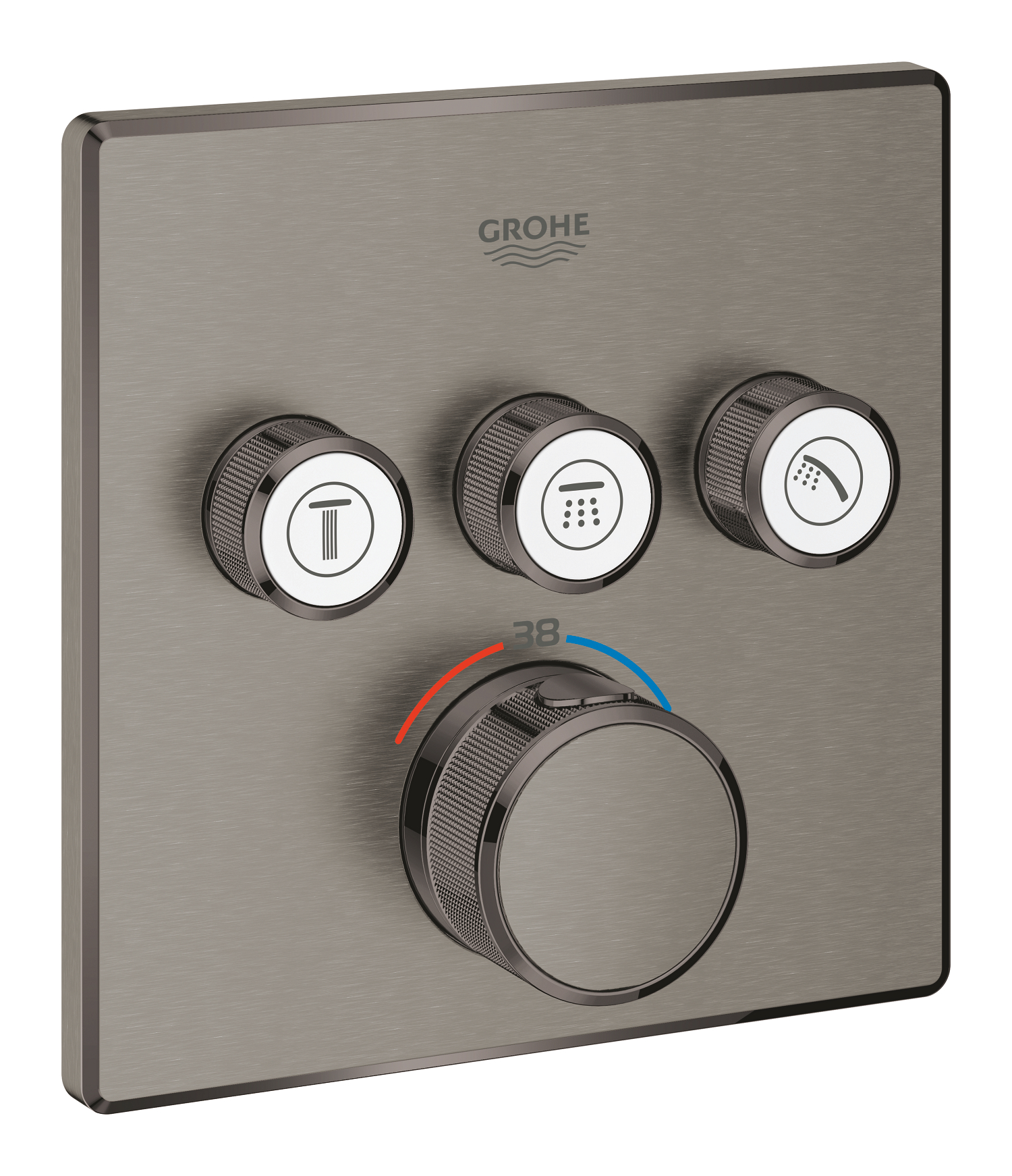 G-29126AL0.jpg Grohe Grohtherm SmartControl Thermostat for concealed installation with 3 valves brushed hard graphite - Image 1