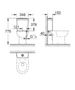 Grohe Bau Ceramic Exposed flushing cistern alpine white - Image 2