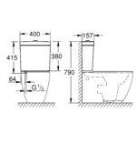 Grohe Essence Exposed flushing cistern for close coupled combination alpine white - Image 2