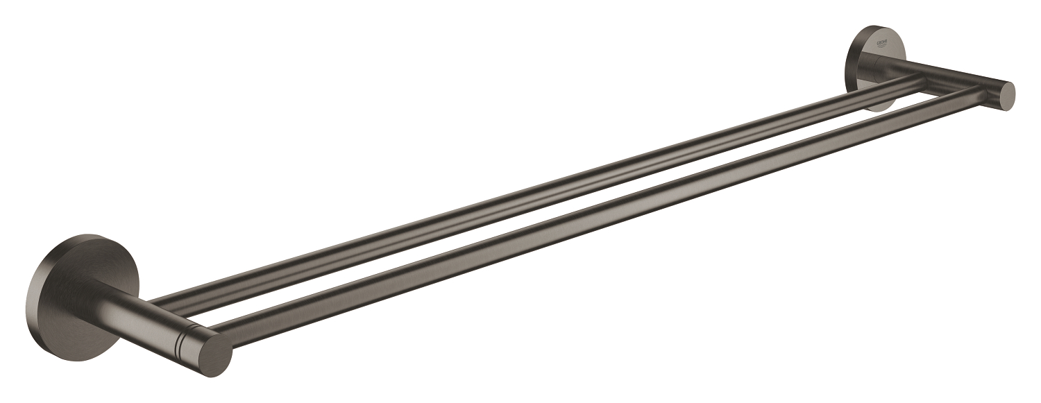 G-40802AL1.jpg LAUNCHING MARCH 2026 Grohe Essentials Double Towel Rail Brushed Hard Graphite - Image 1