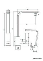 Cobra Relish Sink Mixer Pillar Type Swivel High Spout Square Matt Chrome - Image 2