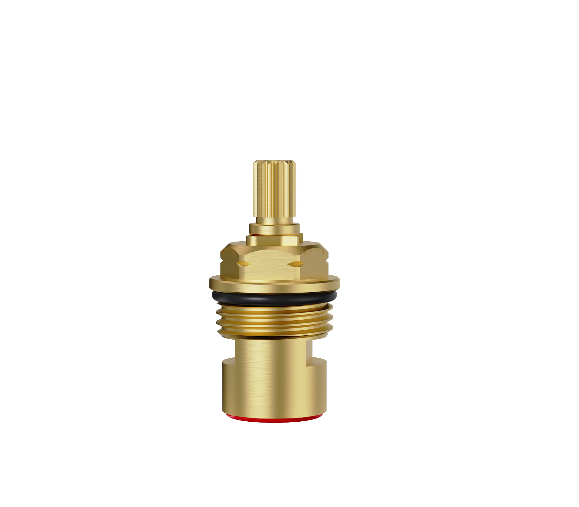 S-22-1CLOCK.jpg Cobra Light Pattern Spindle Only 1/4 Turn Red Rough Brass - Image 1