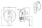 Cobra Seine Bath/Shower Concealed Diverter Mixer 4 Ports 1/2 FI Brushed Gold - Image 2