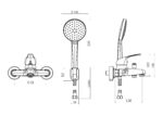 Cobra Zambezi Bath Mixer Exposed Wall Type With Handshower Chrome - Image 2