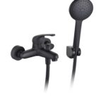Cobra Zambezi Bath Mixer Exposed Wall Type With Handshower, Hose and Holder Matt Black
