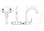 Cobra Zambezi Sink Mixer Wall Type Over Flow Rate Restricted to 6.2l/min Chrome - Image 2