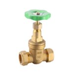 Cobra Gate Valve Green Compression 15mm Rough Brass