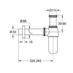 Grohe Bottle trap, 1 1/4" chrome - Image 2