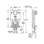Grohe Uniset Element for WC with EPS housing and support feet - Image 2