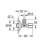 Grohe Angle valve 1/2" chrome - Image 2