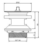 Cobra Waste Basin Slotted Plain 1&1/4Chrome - Image 2