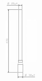 Cobra FM Toilet Pipe Straight 38.2X203 Chrome - Image 2