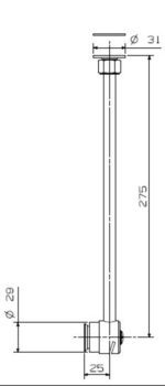 Cobra FJ Urinal Pipe Straight 25.x260mm Chrome - Image 2