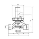 Cobra MF1 Pressure Control Valve 600kPa CXC 22mm Rough Brass - Image 2