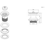 Cobra Waste Basin Slotted With Chain & Stay 1&1/4Chrome - Image 2