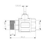 Cobra Municipal Ball Valve 25mm Rough Brass - Image 2