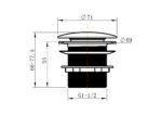 Cobra Waste Bath Click Unslotted Matte Black - Image 2