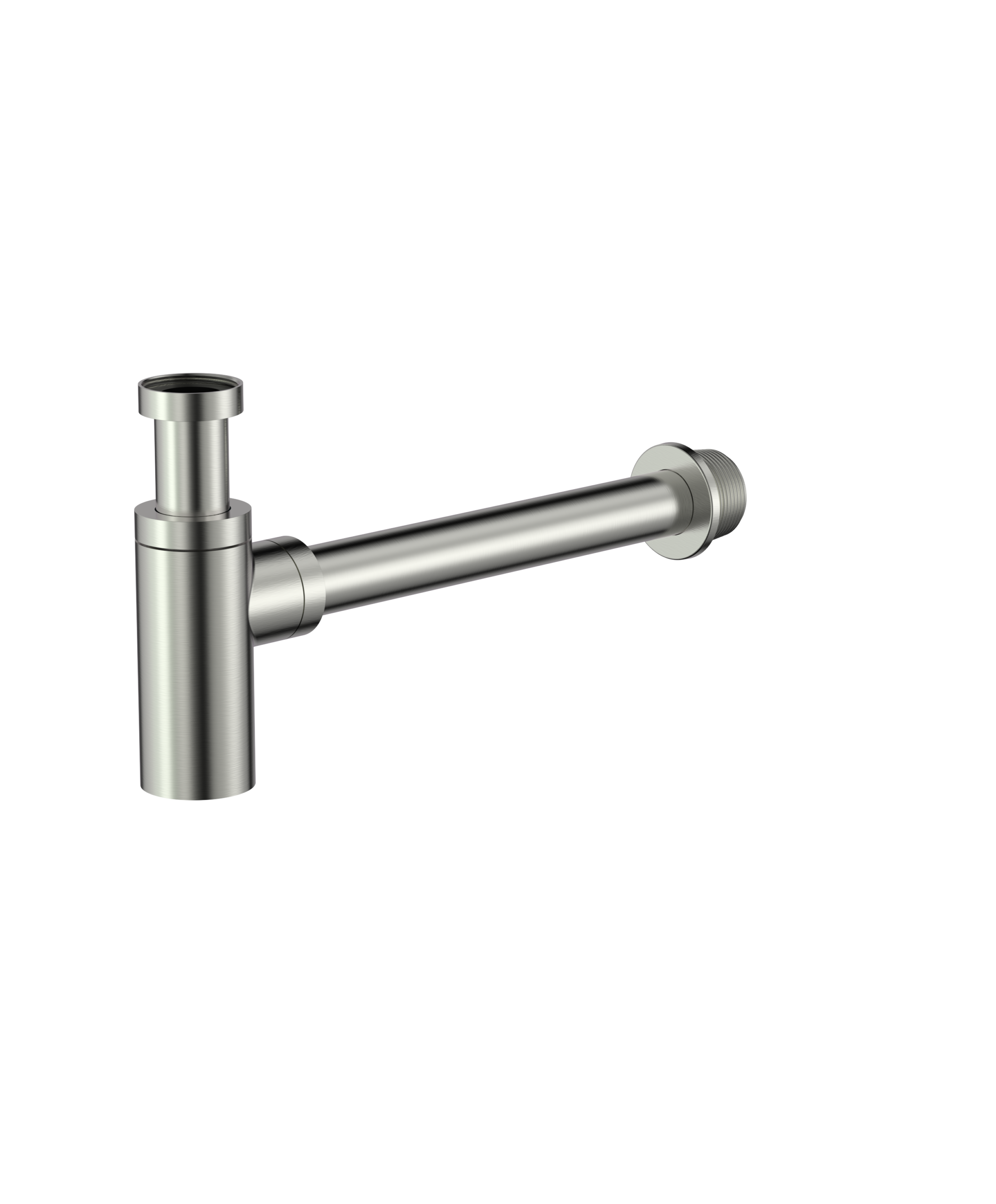 340BN.png Cobra Seine Bottle Trap Round With Waste Pipe 32mm Brushed Nickel - Image 1