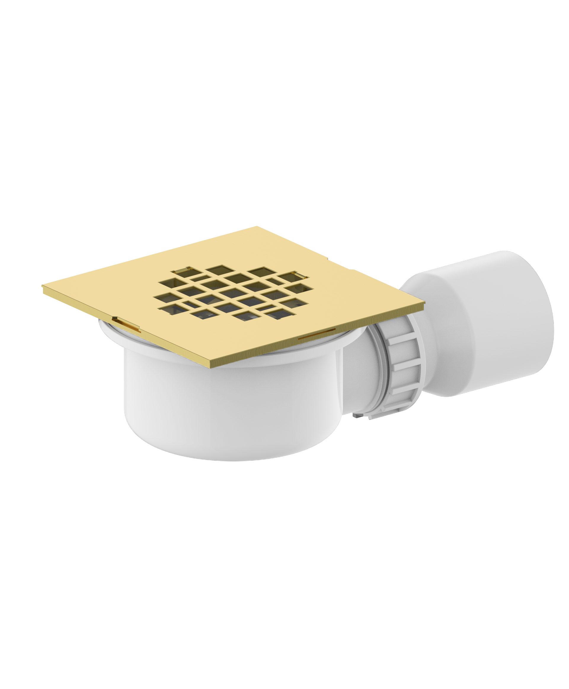 373SQBG.jpg Cobra Seine Shower P Trap Square Grid Brushed Gold - Image 1