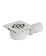 Cobra Seine Shower P Trap Square Grid Brushed Nickel