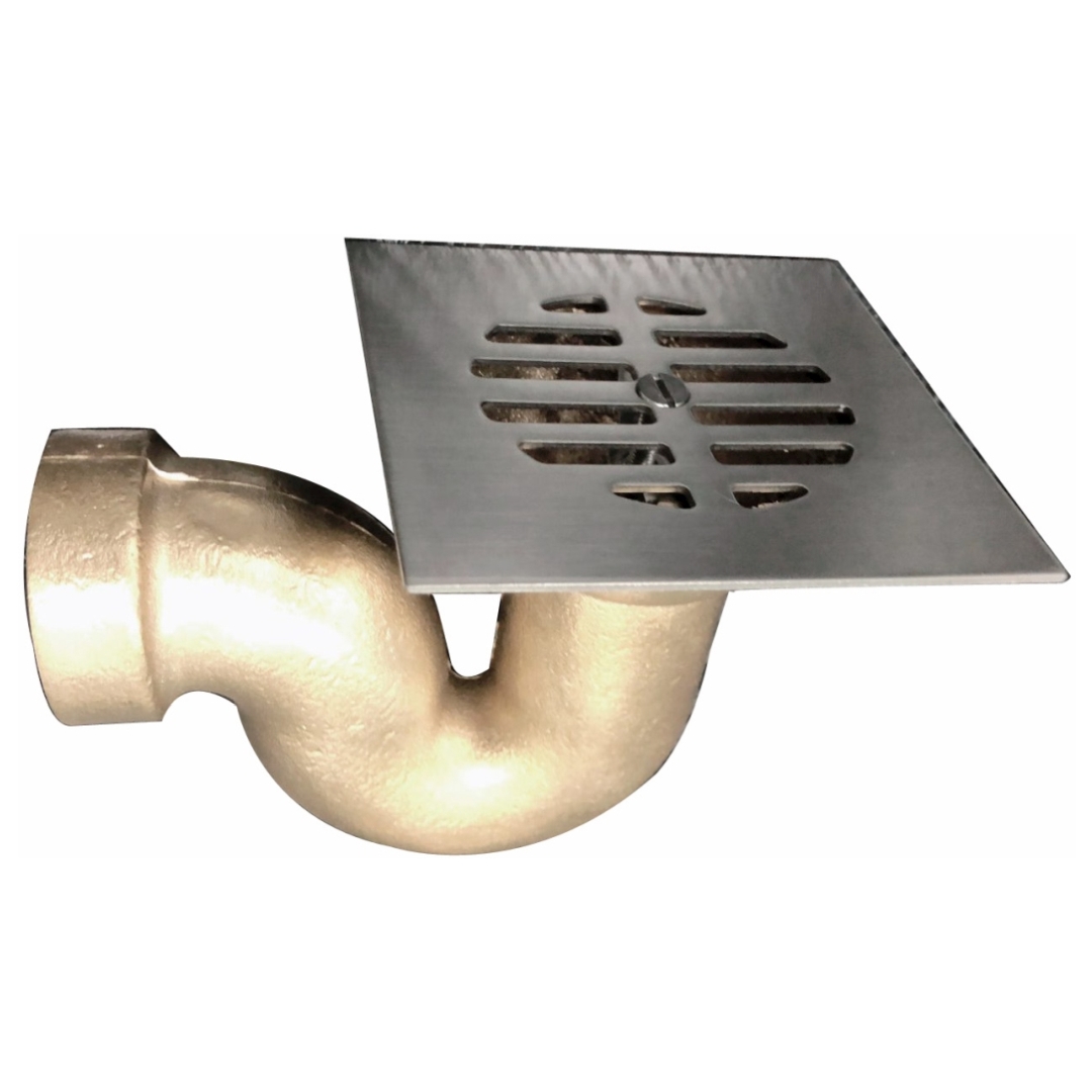 40821112313_62_wilwGMw.jpg Cobra Shower P Trap Square Grid 1&1/2 FI Chrome - Image 1